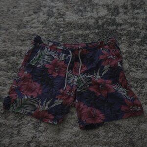 Jogal Men’s Floral Shorts – Purple/Pink, Size Medium